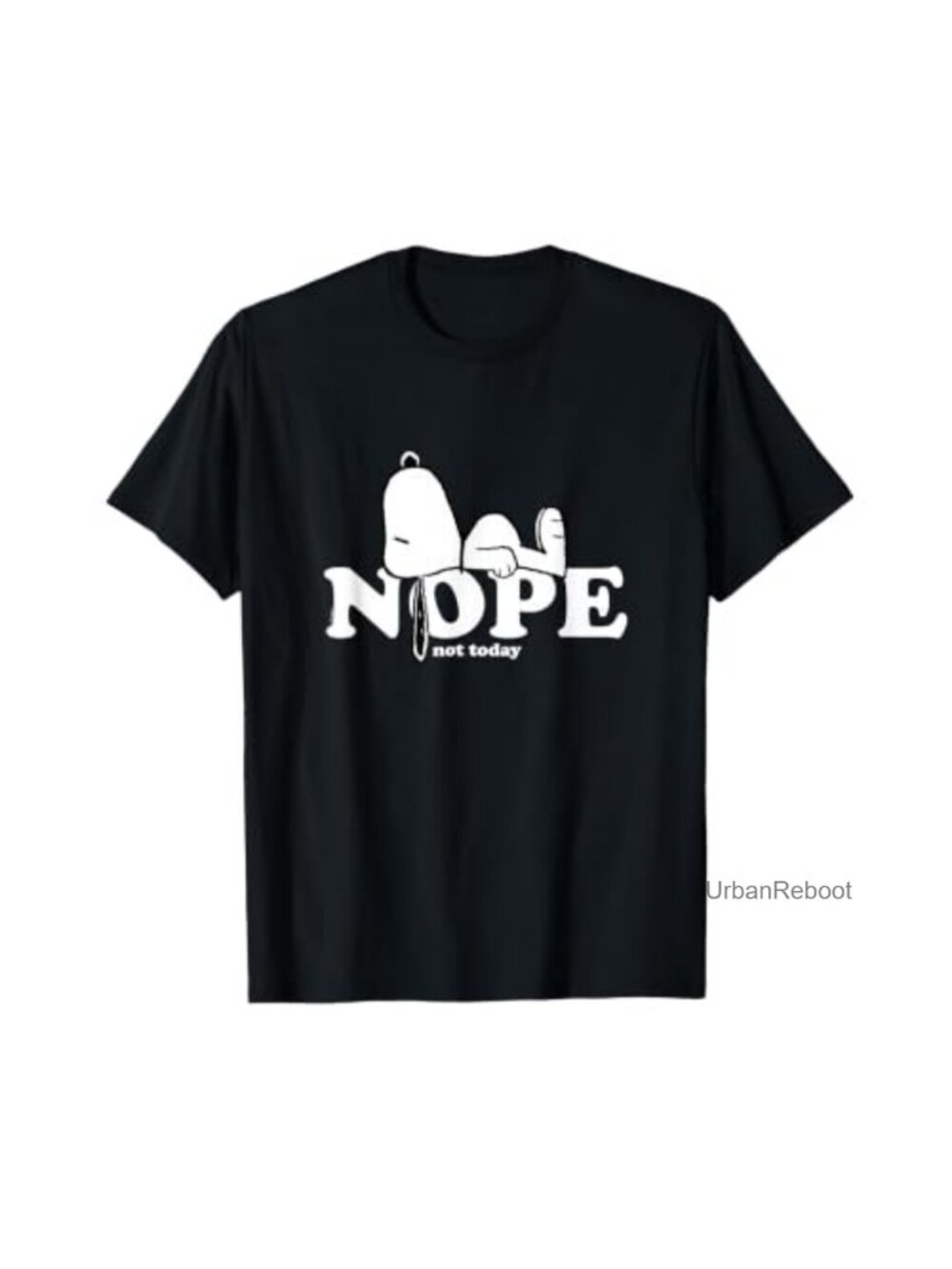 Peanuts Snoopy Nope Not Today Graphic T-Shirt Cotton Blend Crew Neck Short